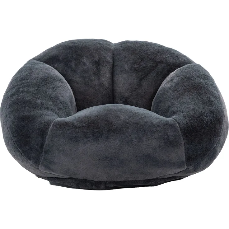 LVHOM Sitzsack XXL, Bodensofa aus Faux Fur, Montagefreier Bean Bag, für Wohnzimmer, Lounge, Schlafzimmer, Anthrazit