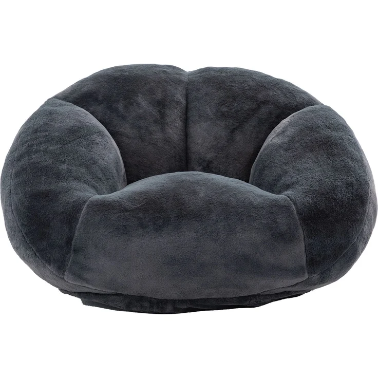 LVHOM Sitzsack XXL, Bodensofa aus Faux Fur, Montagefreier Bean Bag, für Wohnzimmer, Lounge, Schlafzimmer, Anthrazit – Bild 1
