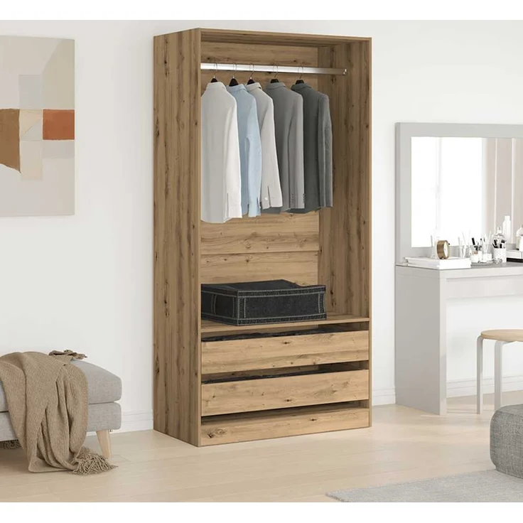 vidaXL Kleiderschrank Artisan-Eiche 100x50x200 cm Holzwerkstoff 3318627 – Bild 2