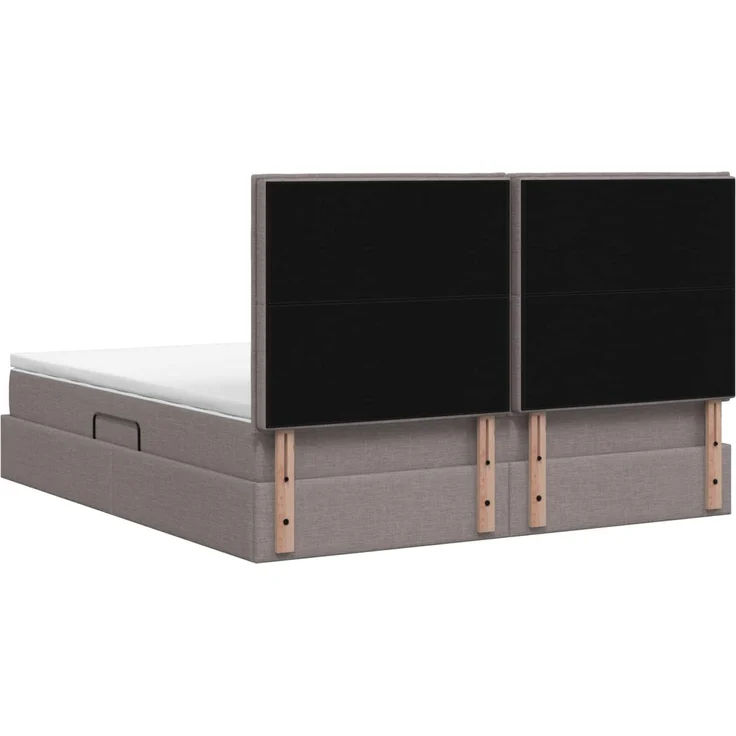vidaXL LED-Speicherbett mit Matratze Taupe 160 x 200 cm Stoff 3459894 – Bild 10