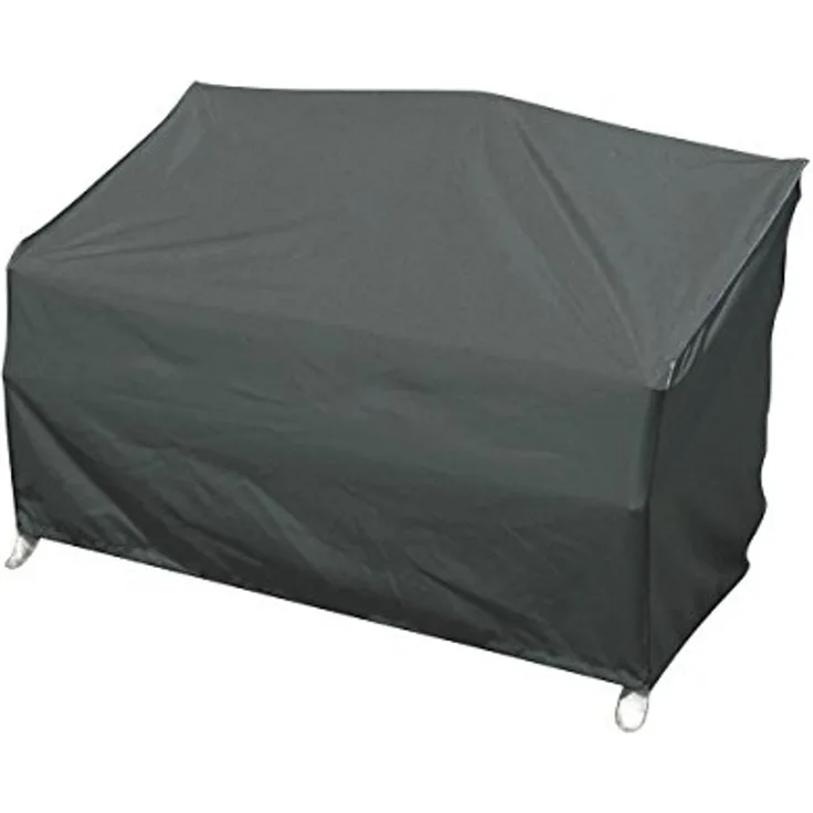 greemotion Schutzhülle für Gartenbank - Abdeckhaube Gartenmöbel Grau - Abdeckung Terrassenbank mit Zugband - Abdeckplane Balkonbank - Wetterschutzhaube für Outdoor-Möbel
