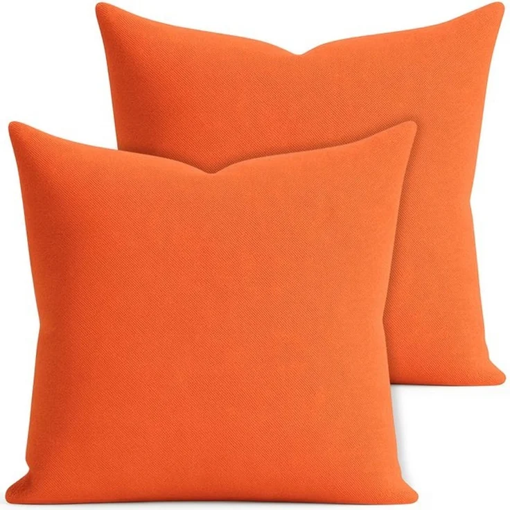 matches21 HOME & HOBBY Kissenbezüge 2er Set Kissenhülle 40x40 cm orange pflegeleicht mit Reißverschluss, (2 Stück), Zierkissen-Bezüge einfarbig für Couch-Kissen mit Lotuseffekt – Bild 4
