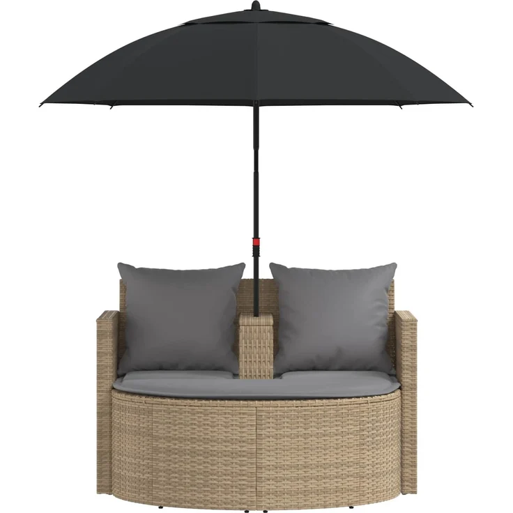 vidaXL Garten-Sofa 8 Stk. Poly-Rattan Beige und Hellgrau 42025899 – Bild 7