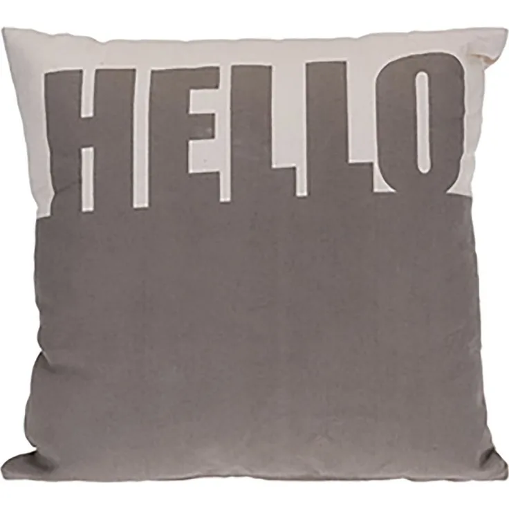 Kissen 45x45cm braun, schwarz, grau o. orange Dekokissen Aufdruck Kuschelkissen grau