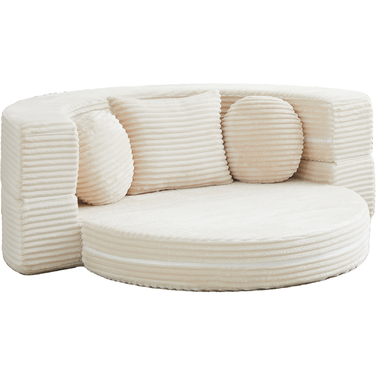 ZUBALIYA SchlafSofa mit USB - Anschluss, mit Schreibtisch, mit Cordbezug, mit Schaumstoffpolsterung, für Wohnzimmer und Apartments – Bild 11