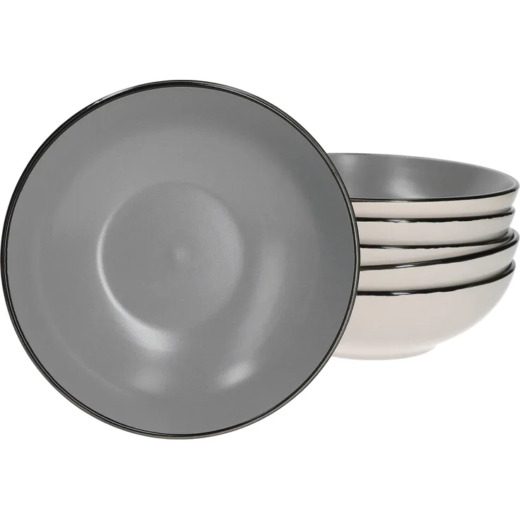 6er Schüssel Campo grau 600 ml cm Salatteller Speiseteller Schale Essteller