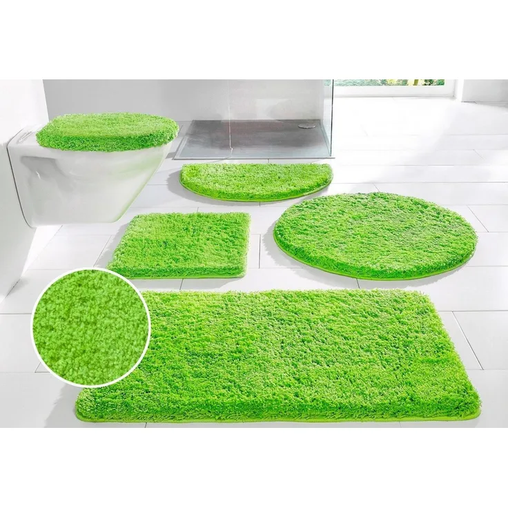 OTTO home Badematte Sanremo, Standard & Premium, 30mm oder 35mm, sehr weich, rutschhemmend beschichtet, schnell trocknend, fußbodenheizungsgeeignet, Polyester, rechteckig, Badteppich, unifarben, rechteckig, rund & als 3-tlg. Set erhältlich