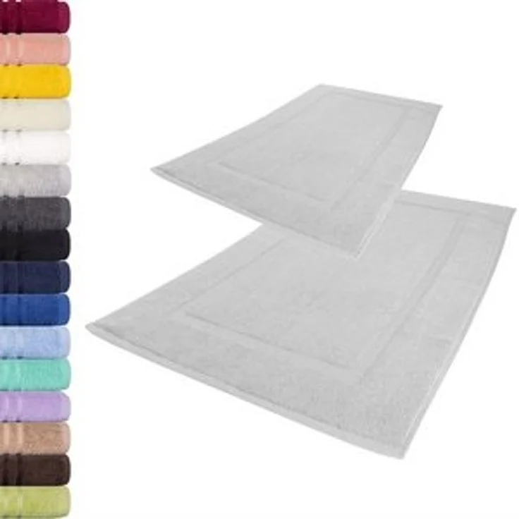 Lavea Badematte 2er Set Badeteppiche Elena Frottee 50x80 cm Badvorleger, 100% Baumwolle, 500 g/m² Frottier, weich & saugstark, pflegeleicht – Bild 6