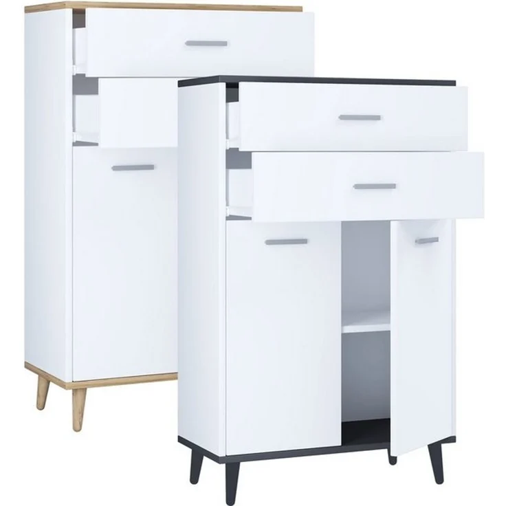 VCM Kommode & Sideboard Lindas 918177 Weiß / Honig-Eiche H. 97 x B. 60 x T. 28 cm – Bild 4