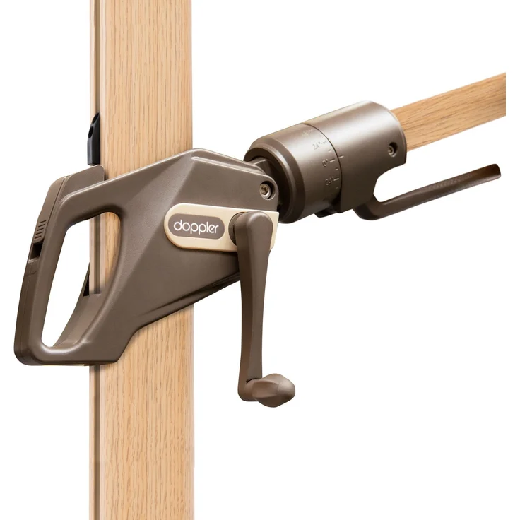 Doppler Sonnenschirm / Ampelschirm "Alu Wood AX Ultra Pendelschirm 300 x 220", inkl. Standkreuz, anthrazit, 300 x 220 cm – Bild 4