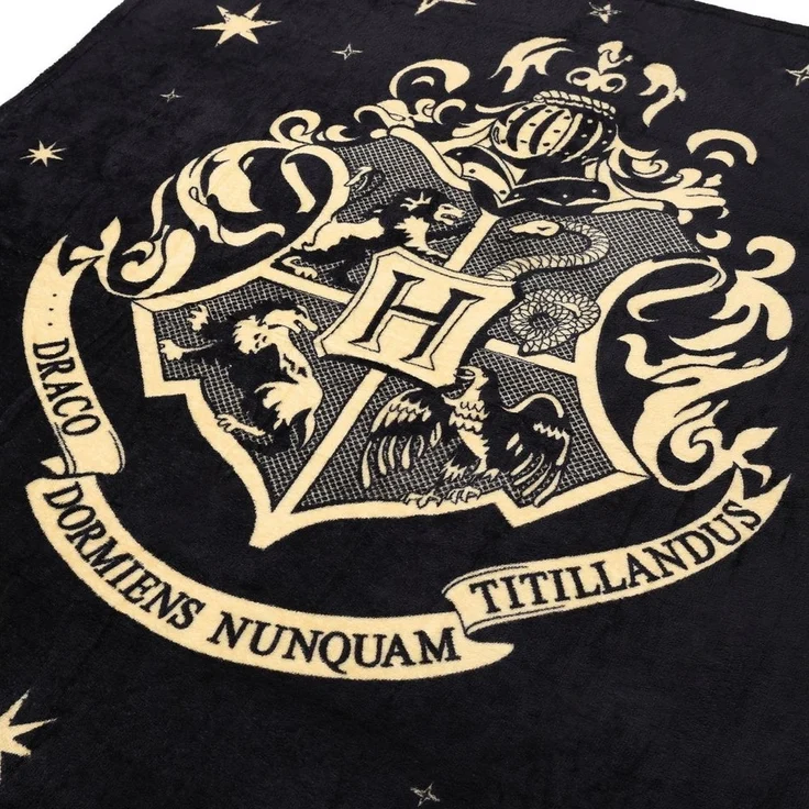 Wohndecke Kuscheldecke mit Hogwarts Wappen 130 x 150 cm, Harry Potter, Geschenk für Kinder zu Geburtstag und Weihnachten – Bild 2