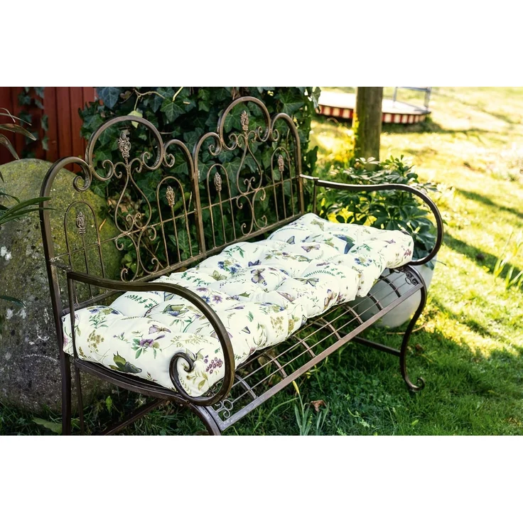 Sitzauflage Sommerwiese faltbar Blumen Polsterauflage Sitzkissen Kissen beige – Bild 5