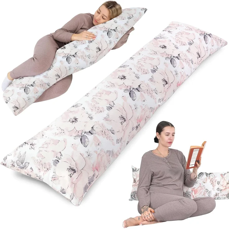 Totsy Baby Seitenschläferkissen Schwangerschaftskissen 40x145 cm - Kuschelkissen Schlafkissen Pregnancy Pillow Stillkissen Kissen mit Bezug für Seitenschläfer und Erwachsene Oeko-Tex