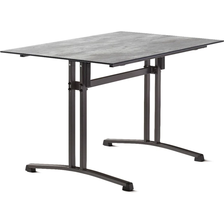 Sieger 5360-31 Boulevard-Klapptisch mit Polytec Tischplatte, Stahlrohr Beton, hell 80 x 117 x 120 cm – Bild 1
