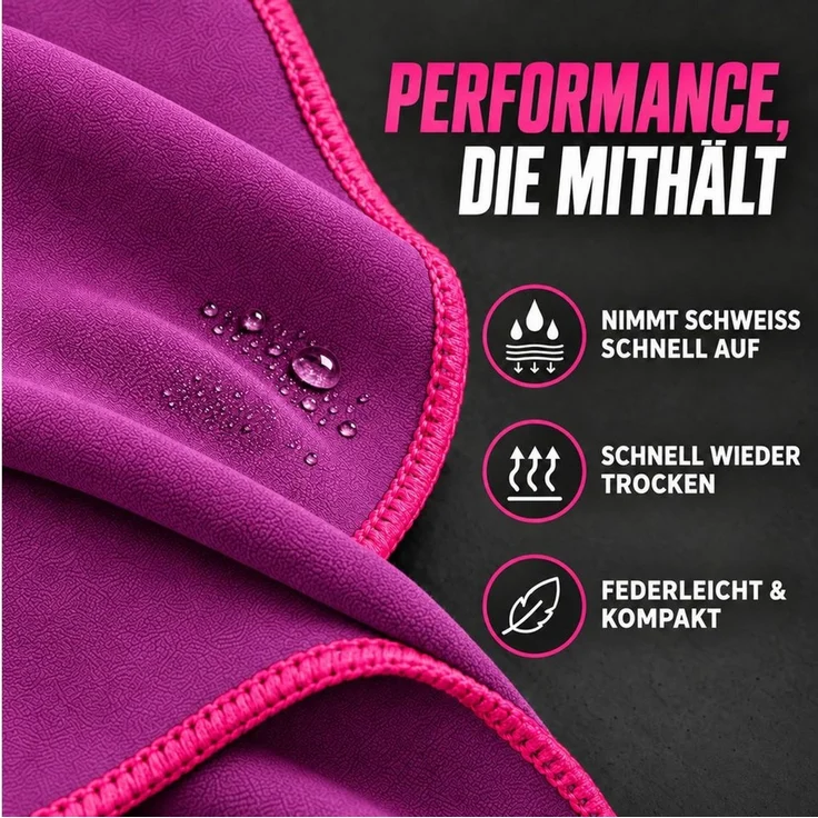 NirvanaShape Sporthandtuch NirvanaShape Mikrofaser Fitnesshandtuch mit Ecktasche und Knöpfen, saugfähig, leicht, schnelltrocknend, für Reisen, Fitness, Yoga, Sauna – Bild 4