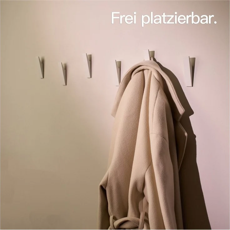 Designfabrik Hamburg Garderobenhaken Set mit versteckter Verschraubung (4 St) – Bild 3