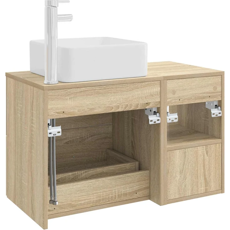 vidaXL Badezimmerschrank-Set 2 stk. Sonoma-Eiche 79,5 x 41 x 80 cm 3403882 – Bild 6