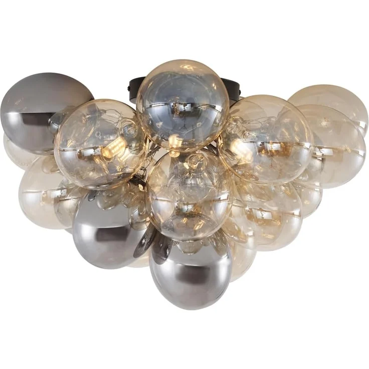 Qazqa Deckenleuchte Uvas, ohne Leuchtmittel, G9, Schwarz, Design, Glas, 6-flammig – Bild 7