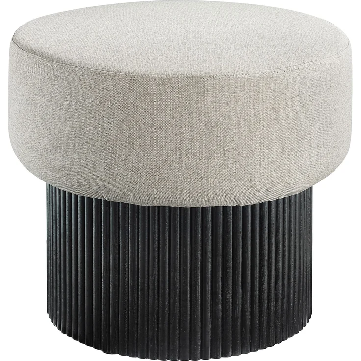 SalesFever Sitzpouf mit Stauraum Ø 50 cm – Runder Hocker mit Strukturstoff & verstecktem Fach – Bild 1