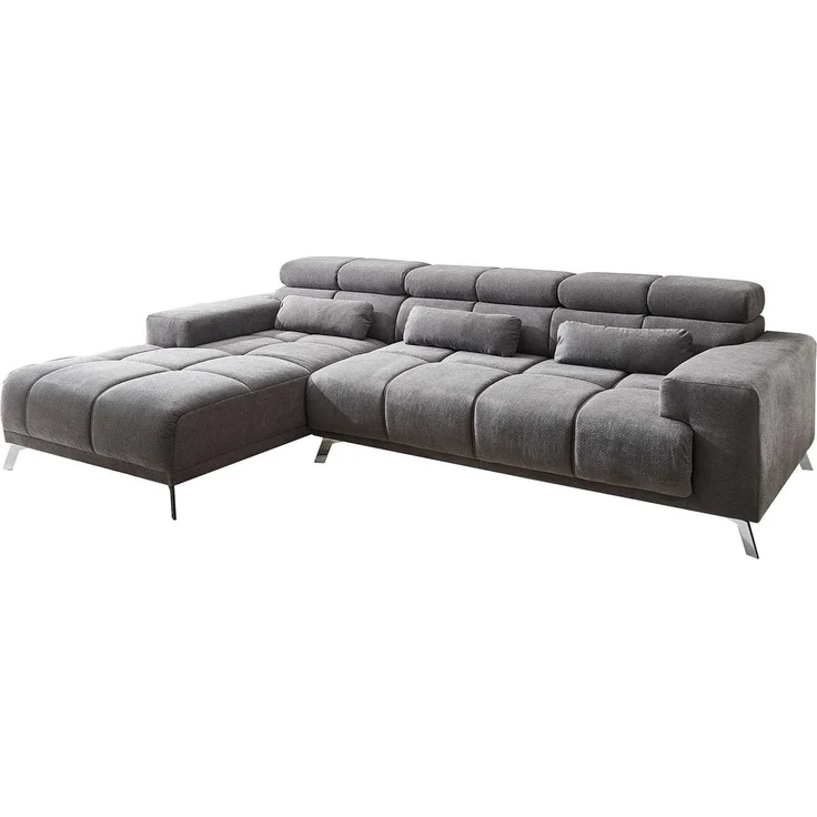 Komfort-Wohnlandschaft Salzburg / Speed, Stoff, Grau, 285 x 79 x 120 cm – Bild 1