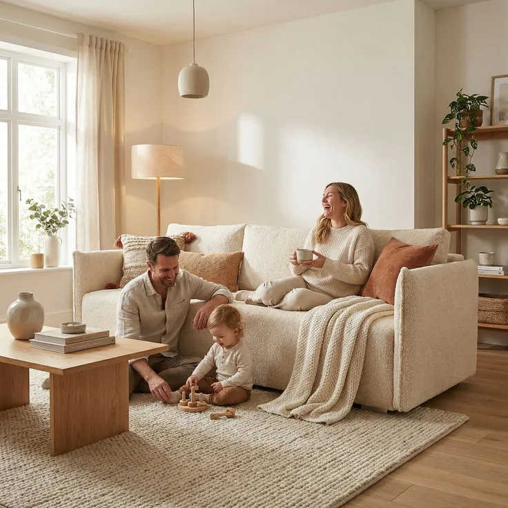 Wohnero 24 Bianca Premium Schlafsofa 207x93 cm mit Bettkasten & Schlaffunktion – 191x142 cm Liegefläche, 3-Sitzer Design Sofa - Weiss