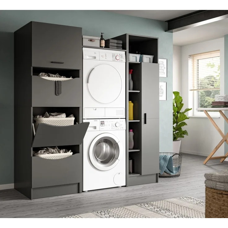 Waschmaschinenumbau Set Flexy in grau 176 x 196 cm – Bild 2