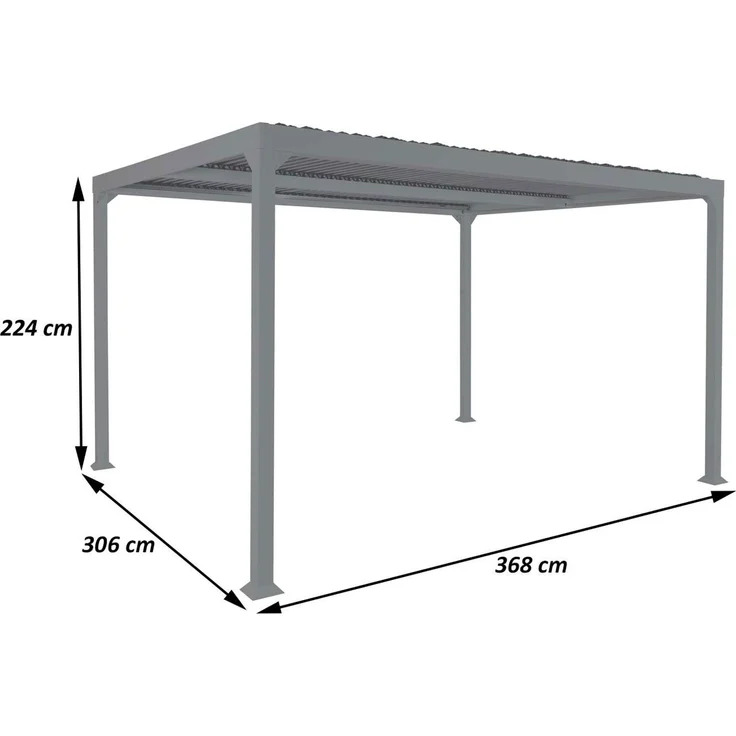 Mendler 'HWC-L41' Pergola ohne Seitenwände, Metall anthrazit, 3x3,7 m – Bild 3