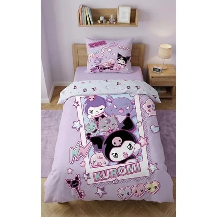 Hello Kitty Bettwäsche Set aus Mikrofaser Bettdeckenbezug 140 × 200 cm mit 70 × 90 cm Kissenbezug – Bild 1