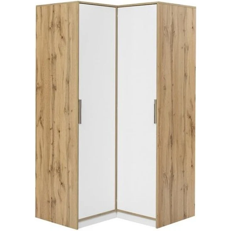 Beautysofa Eckschrank LIVO mit 2 Drehtüren, 2 Kleiderstangen und Regale, (Zur Auswahl in zwei modernen Farbkombinationen) Breite: 108 cm – Bild 4