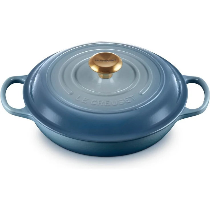 Le Creuset Signature Gusseisen Gourmet-Profitopf, Rund, Ø 26 cm, 2,2 l, Für alle Herdarten inkl. Induktion geeignet, 4,205 kg, Chambray, 21180264344441 – Bild 2