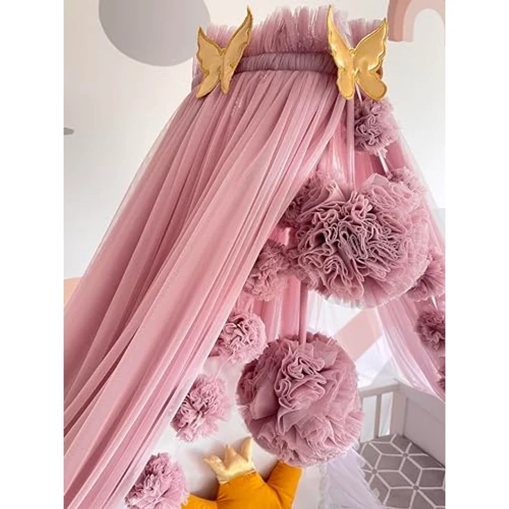 Baby Fancyroom Betthimmel Betthimmel aus 12 Meter Tüll aus 1. Klasse für Kinderbett Gitterbett, Himmel für Babybett Kinderbett – Bild 8