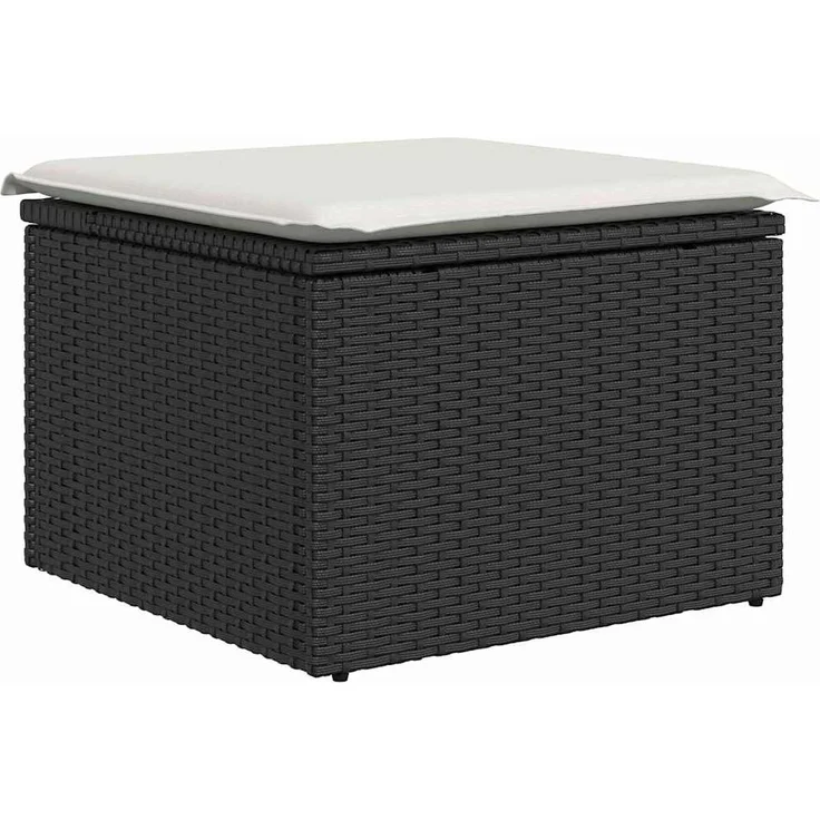 vidaXL Garten-Sofa-Set mit Speicher 6 pcs Schwarz Poly Rattan 3358056 – Bild 4