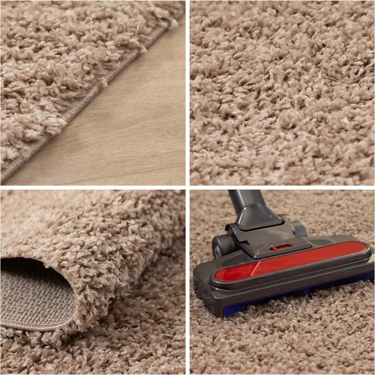 SIMPEX24 Teppich Unicolor - Einfarbig, Rund, Höhe: 30 mm, Einfarbig Shaggy Teppich Wohnzimmer Langflor Versch. Farben und Größen – Bild 2