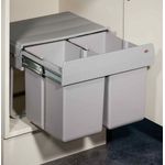 WESCO Mülleimer 757411-85 Double-Shorty 2-fach, alugrau