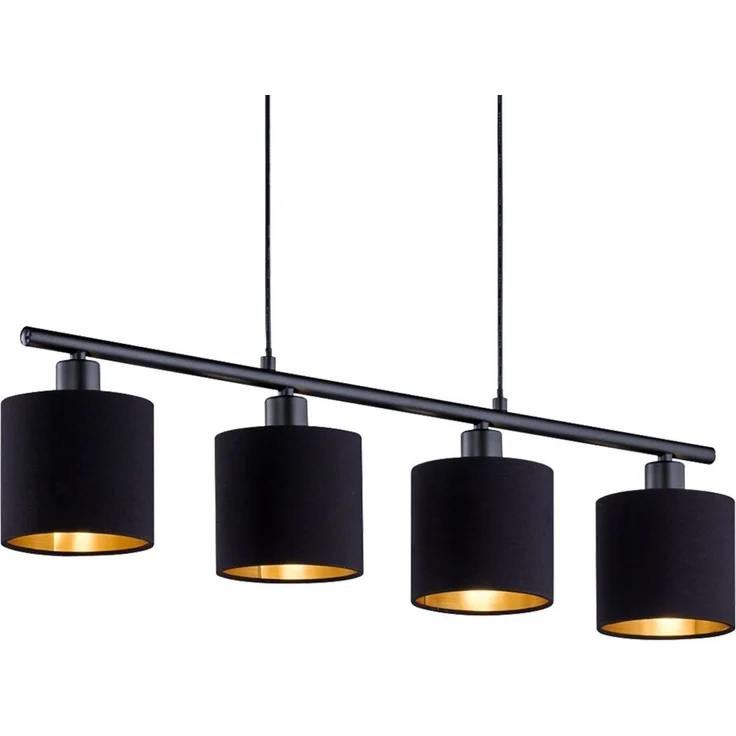 LED Hängeleuchte, Textil, schwarz-gold, Länge 75 cm, TOMMY – Bild 8