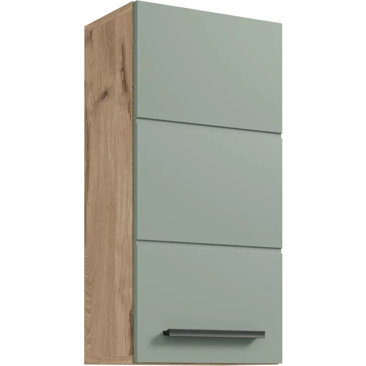 71-565-EY Hängeschrank VISTA Badschrank in Viking Oak / Schilf Grün ca. 34 x 70 x 23 cm