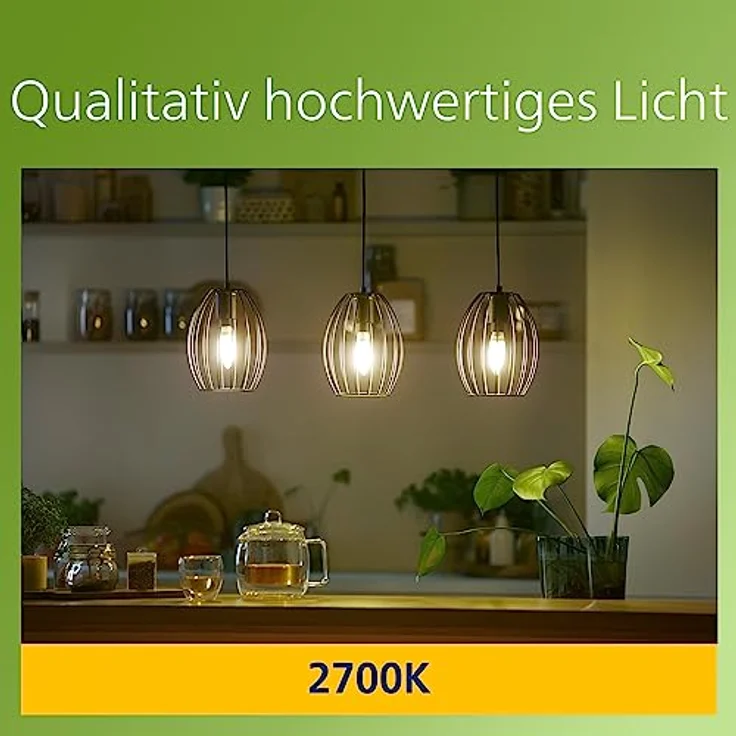 Philips Filament-Kerzenlampe B35 E14, LED Lampe, Warmweiß 2700K, 485 lm, 40 W, 50000 h – Bild 4
