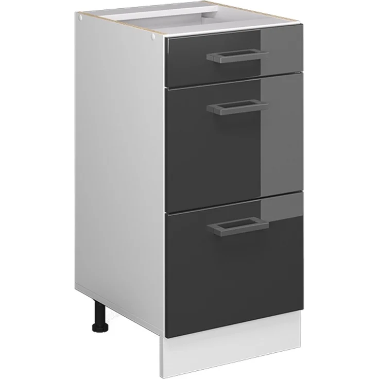 Küchenfront R-Line Anthrazit Hochglanz 39.6 x 70.4 cm Möbelfront für den Schubladenunterschrank Vicco – Bild 5