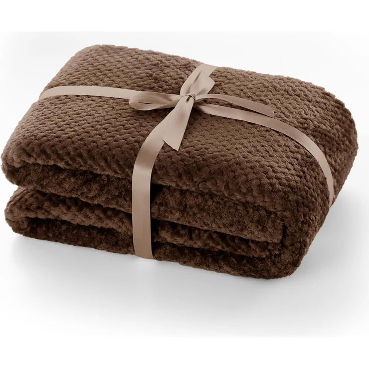DecoKing Kuscheldecke 70x150 cm braun Decke Microfaser Wohndecke Tagesdecke Fleece weich sanft kuschelig skandinavischer Stil Schoko Henry – Bild 2