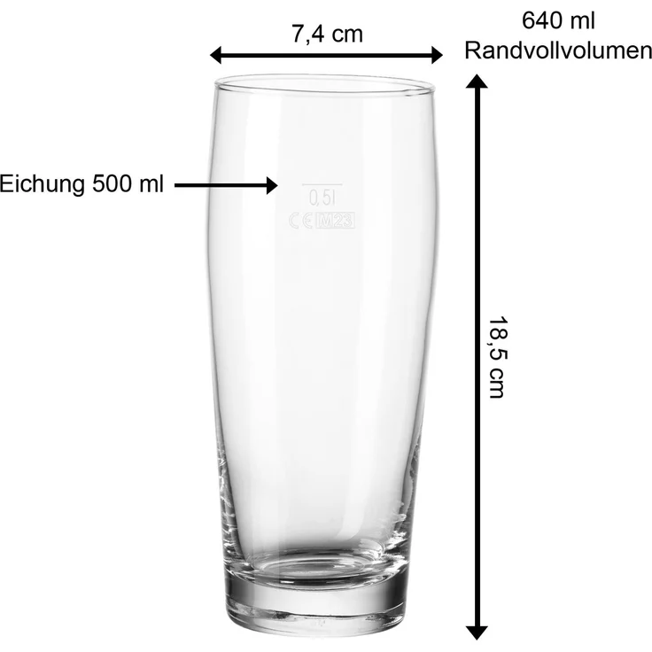 Van Well Willi Becher 0,5 l geeicht 6er Set – Bild 2