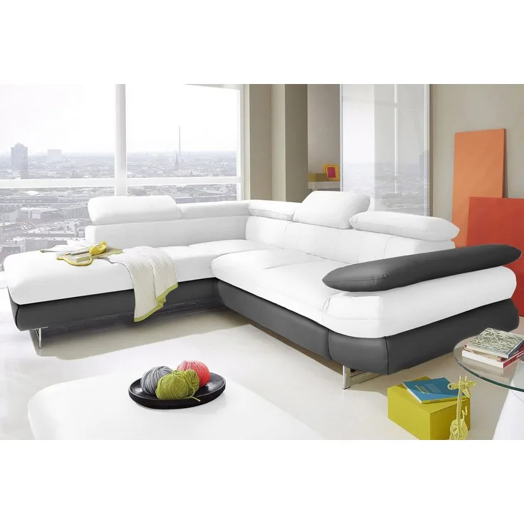 COTTA Ecksofa Solution L-Form, mit Arm- & Kopfteilverstellung, wahlweise mit Bettfunktion