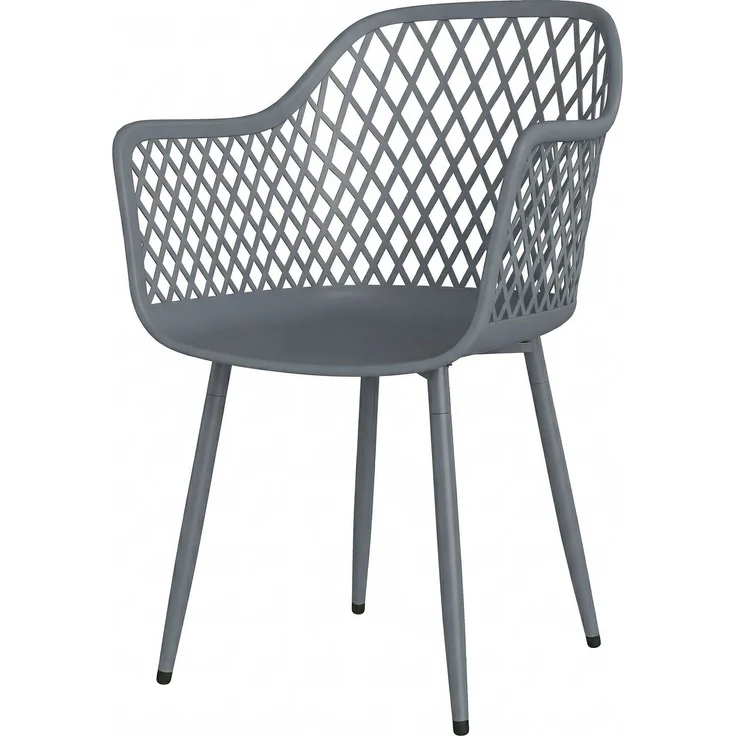 MELAYR, Gartenstuhl 4er Set UV-beständige Gartenstühle aus Kunststoff mit Armlehne Rückenlehne 56 x 51 x 84, Dunkelgrau – Bild 2