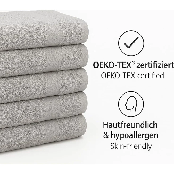 Betz Gästehandtuch 10 Stück Gästehandtücher Premium Farbe silbergrau und anthrazit, 100% Baumwolle (Set, 10-St) – Bild 7