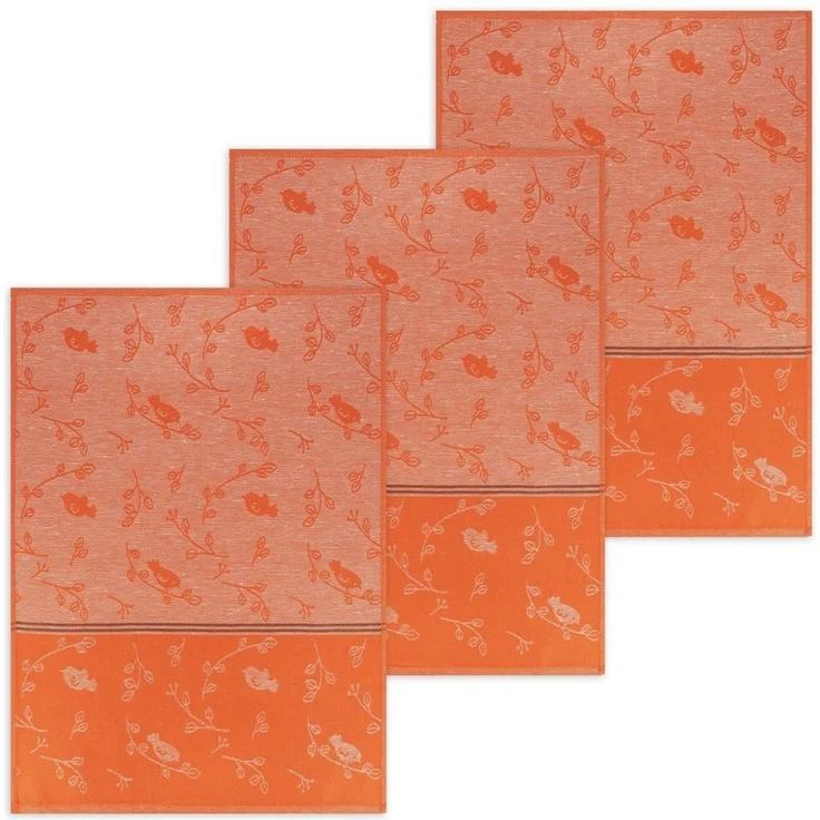 Kracht Geschirrtuch Piepmatz, (Set, 3-tlg, Set), 3er Pack Geschirrtücher (3 Stück), ca. 50x70 cm, Halbleinen Jacquard – Bild 4
