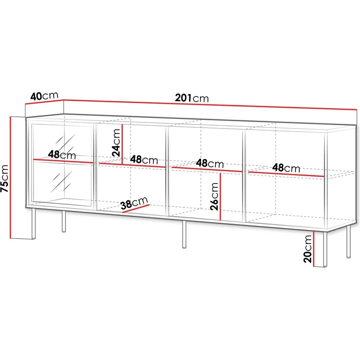 Kommode Domi 200 4D (Farbe: Cashmere) – Bild 4