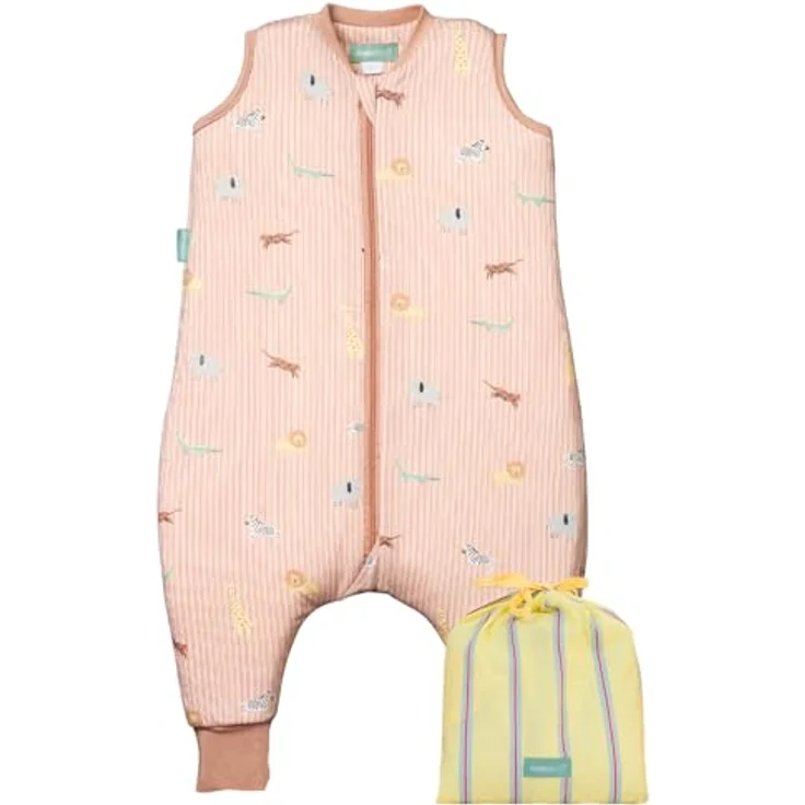 molis&co - Baby Schlafsack mit Füßen -Ideal für Frühling und Herbst - Babyschlafsack mit Beinen 1 tog - 100% Baumwolle (Oeko-TEX 100), Premium Qualität - Jungle (100 cm) – Bild 2