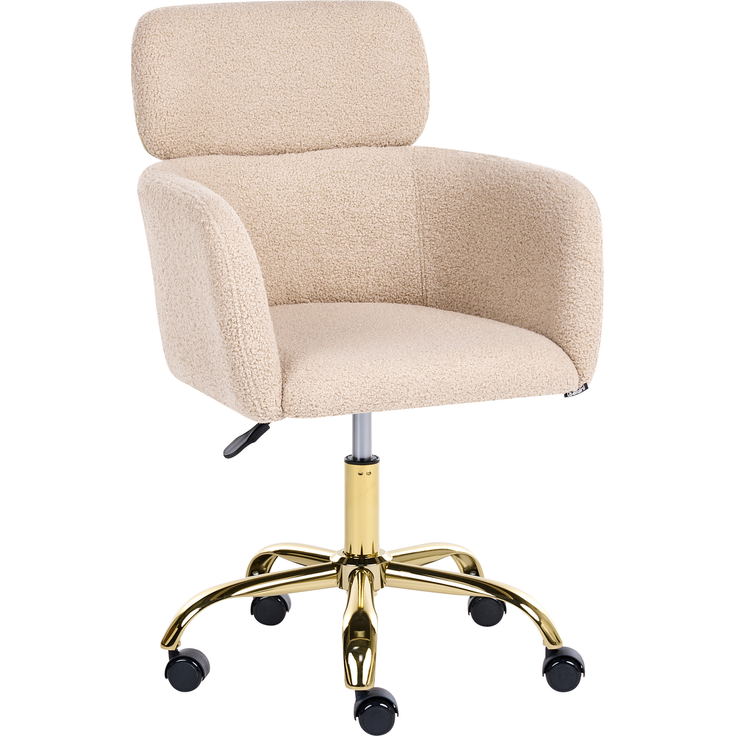 Schreibtischstuhl ALENA Bouclé Hellbeige – Bild 4