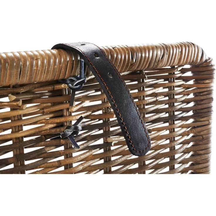 Kobolo Wäschekorb Wäschebehälter eckig Rattan Kubu-Grey 50x38x56 cm – Bild 4