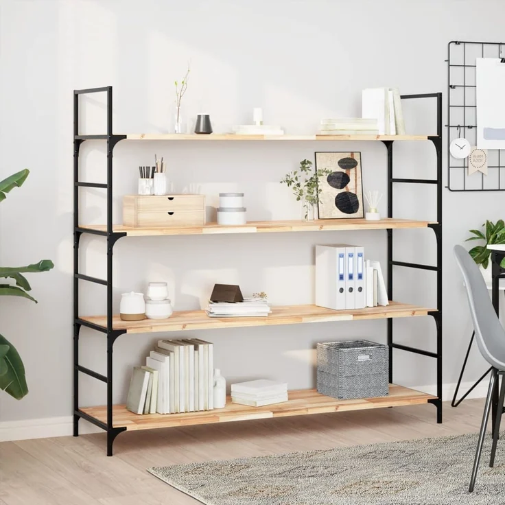 Schweberegal 2 pcs, Bücherregal Wand, Wandregal 140x40x2 cm Massivholz Akazie Unbehandelt – Bild 1