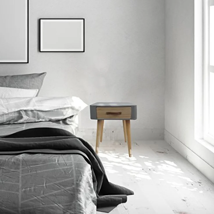 HOME DECO FACTORY Skandinavischer Nachttisch, Grau – Bild 11